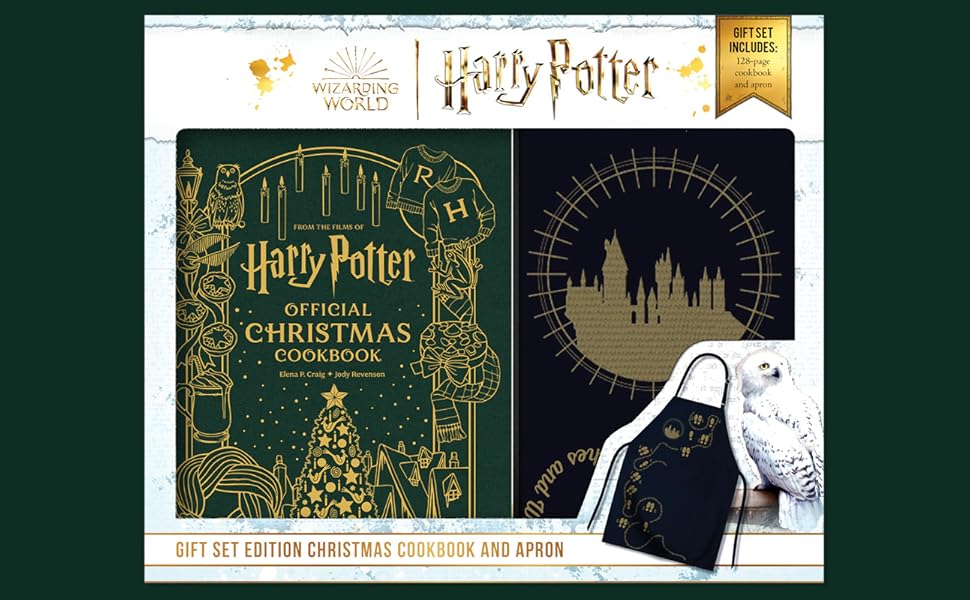 Harry Potter Christmas Cookbook and Apron Gift Set
